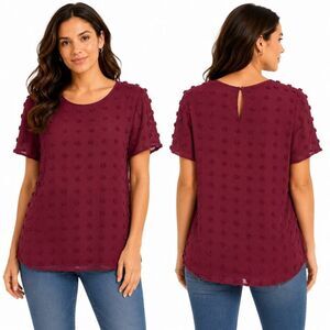 Blooming Jelly Swiss Dot Sheer Blouse Medium